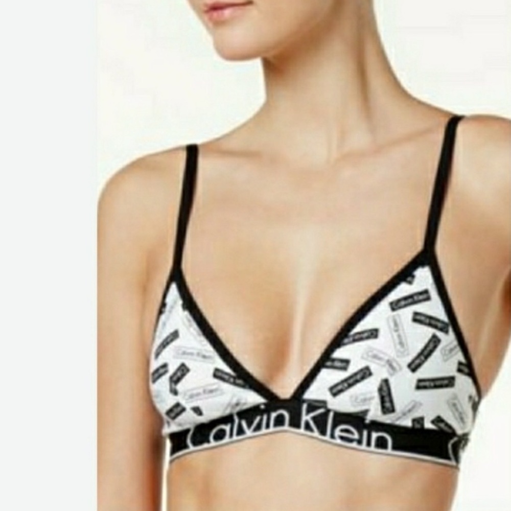 Calvin Klein black & white cotton bra